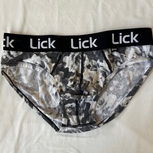 Men’s Gray Camo Briefs with Black Logo Waistband